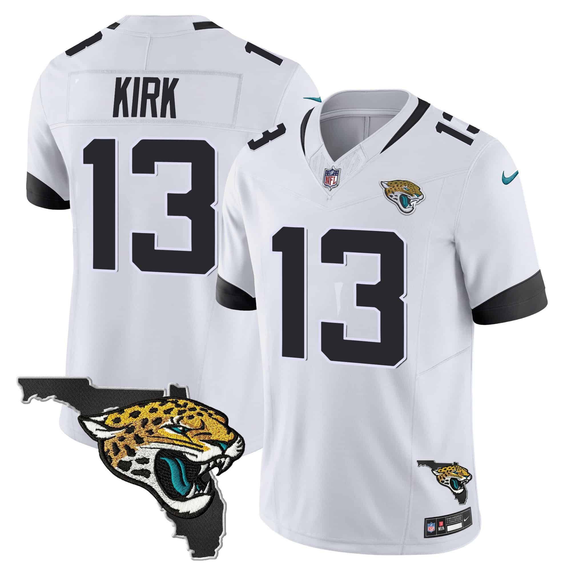 Men Jacksonville Jaguars #13 Kirk White 2024 Nike Florida Patch Vapor NFL Jersey